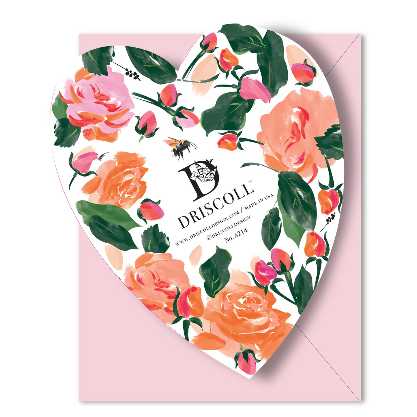 Rose Garden Heart Die Cut Card