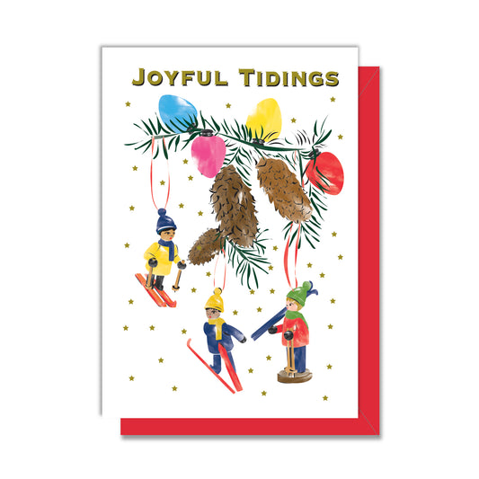 Skiers Holiday Ornaments Enclosure Card
