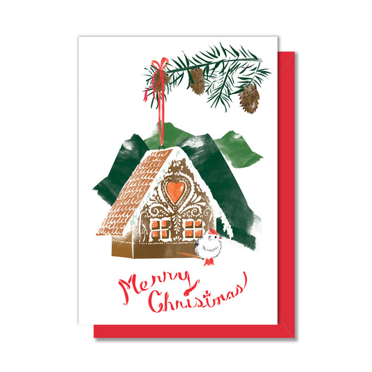 Gingerbread Birdhouse Christmas Enclosure Card