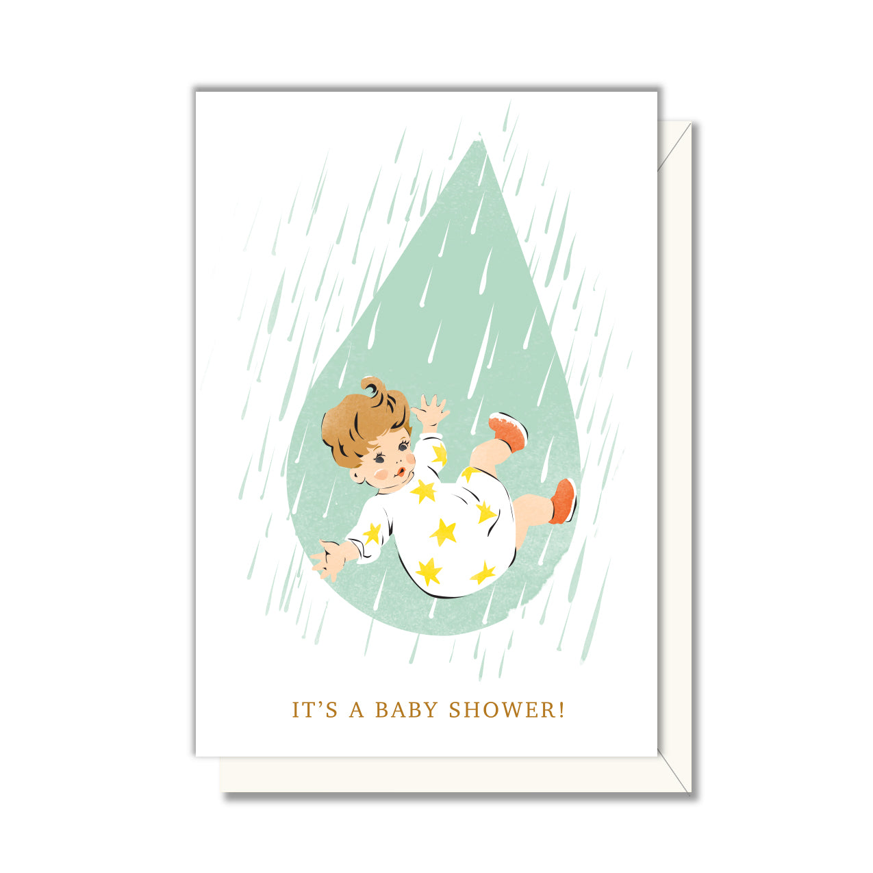 Baby Shower Raindrop Enclosure Card