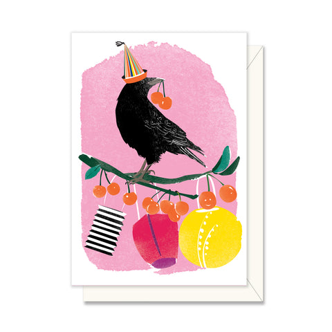 Party Crow & Cherries Enclosure Card