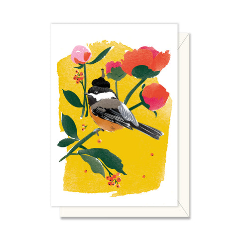 Chickadee & Peonies Enclosure Card