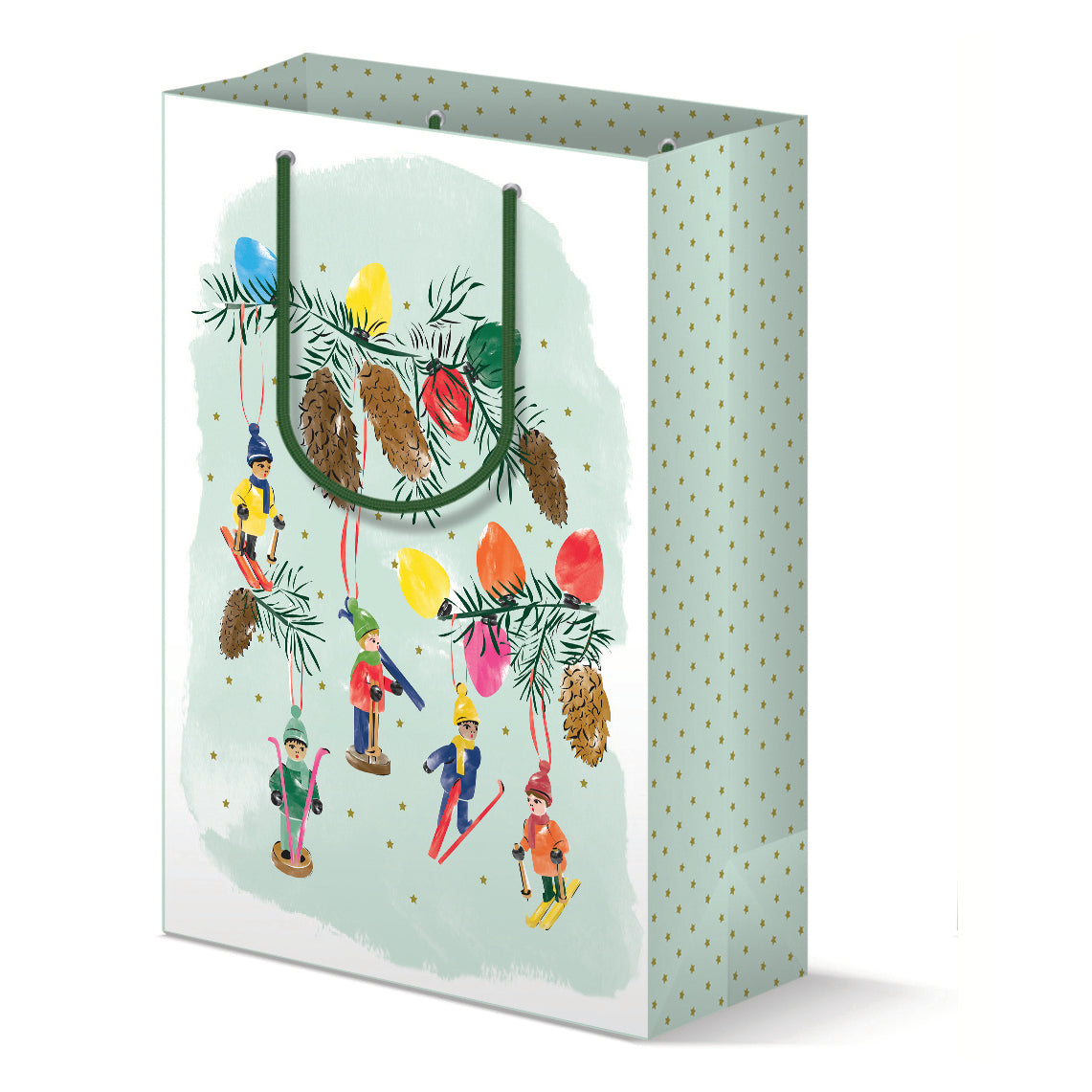 Skiers Ornaments Holiday Gift Bag