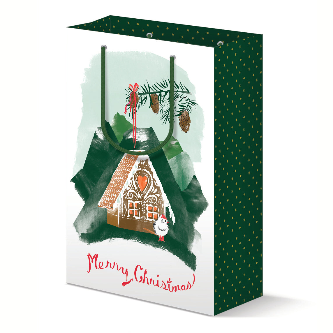Gingerbread Birdhouse Christmas Gift Bag