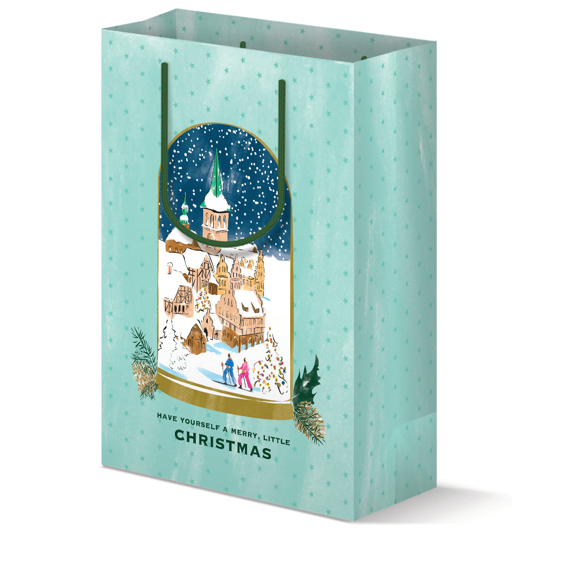 Christmas Town Snow Globe Gift Bag
