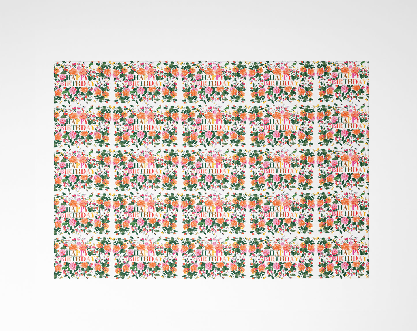 Happy Birthday Roses Wrapping Paper