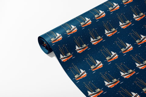 Holiday Boat Wrapping Paper