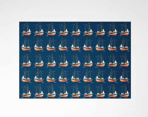 Holiday Boat Wrapping Paper