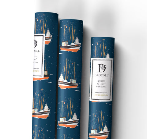 Holiday Boat Wrapping Paper
