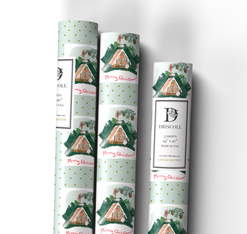Gingerbread Birdhouse Christmas Wrapping Paper