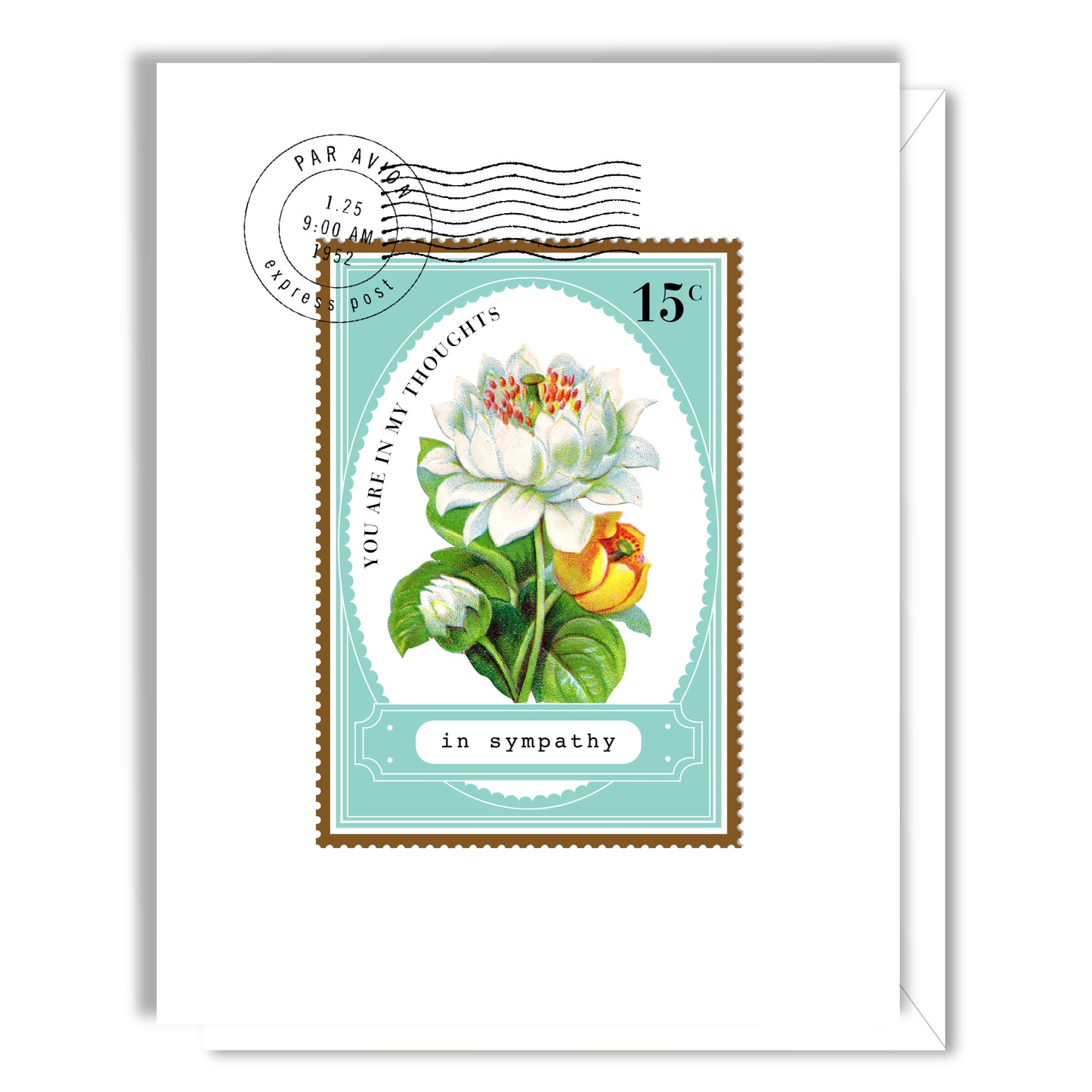 Water Lily Sympathy Card