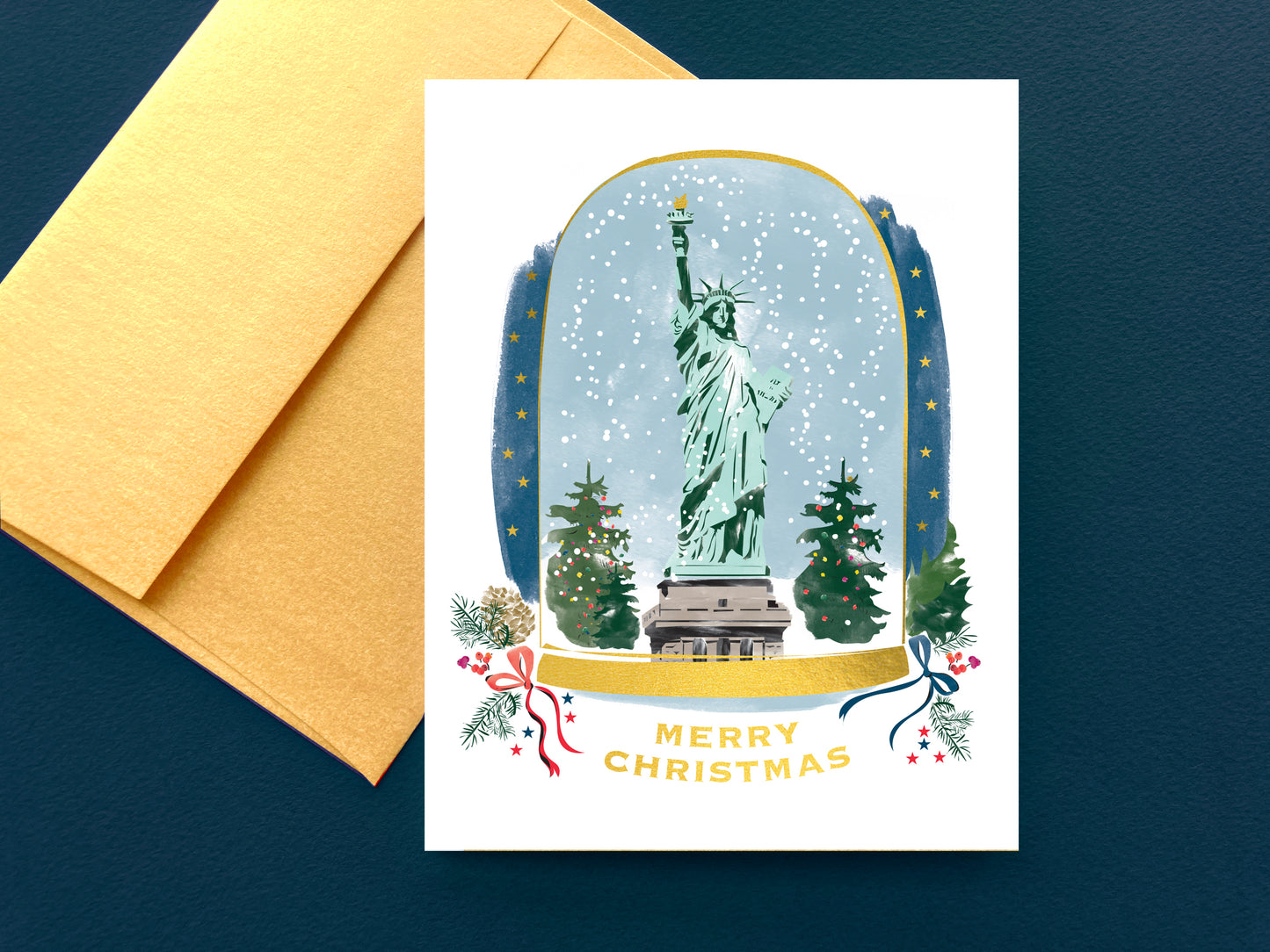 New York Christmas Snow Globe Card
