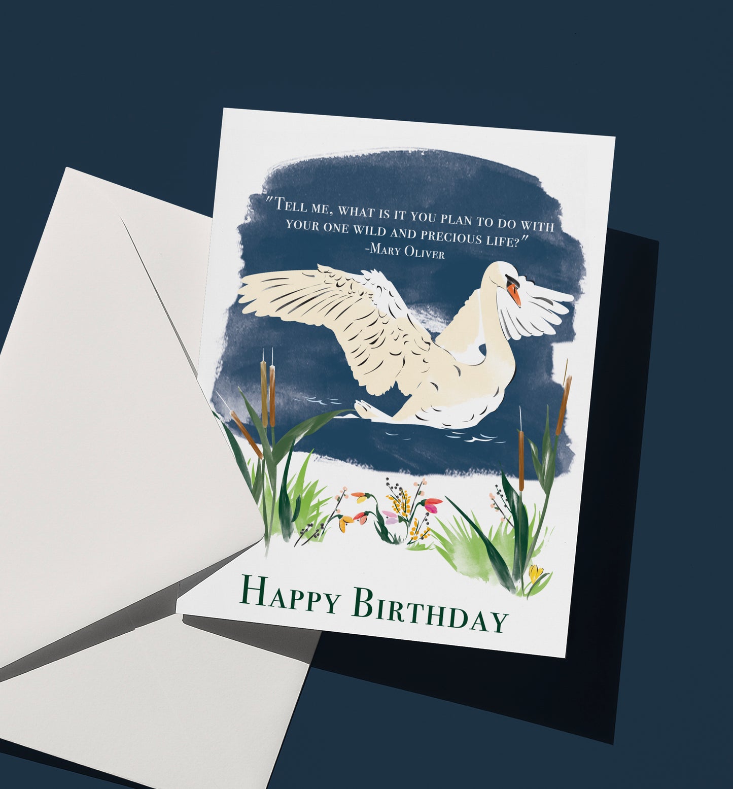 Wild Swan Birthday Card