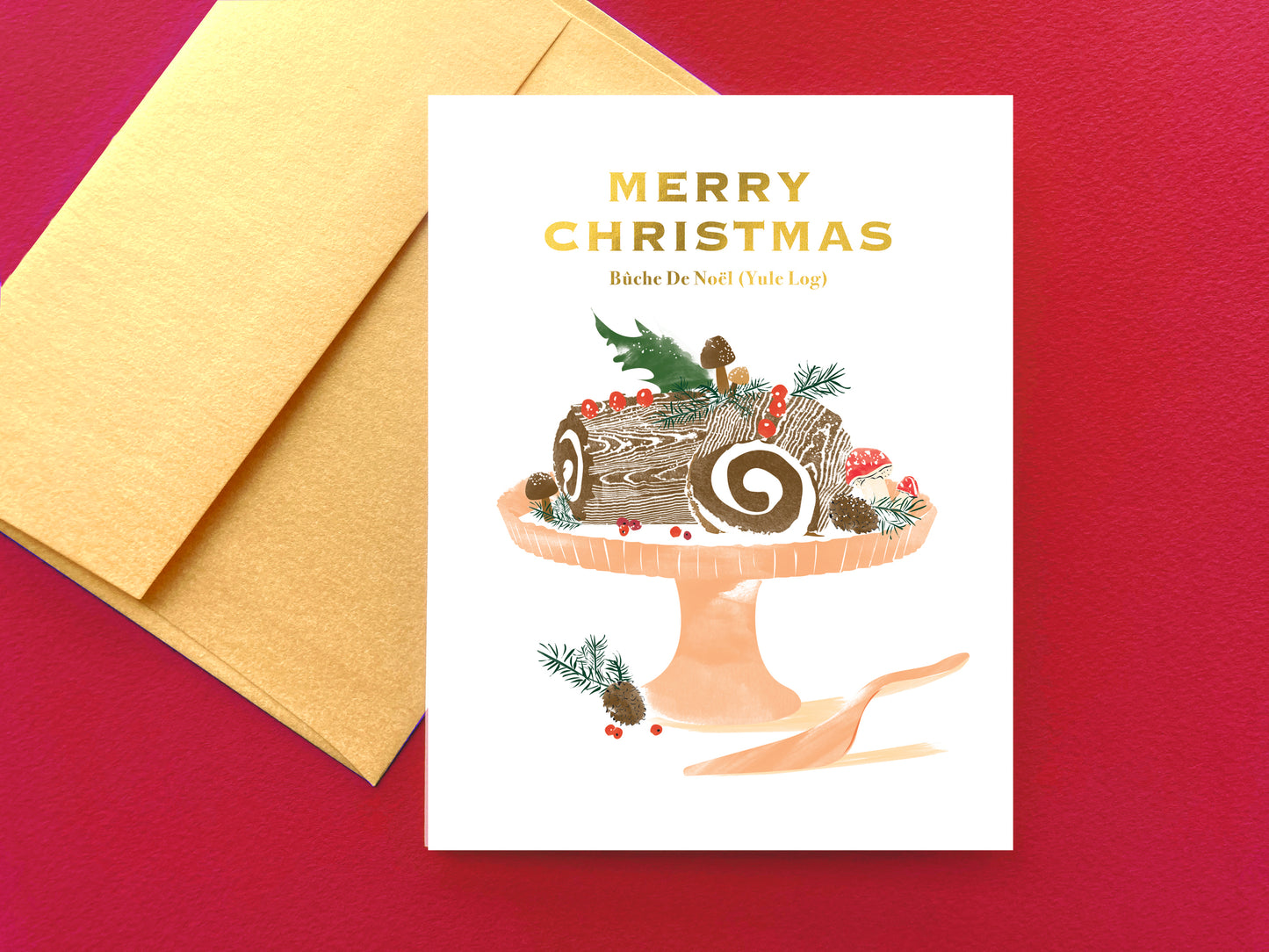 Yule Log Christmas Card