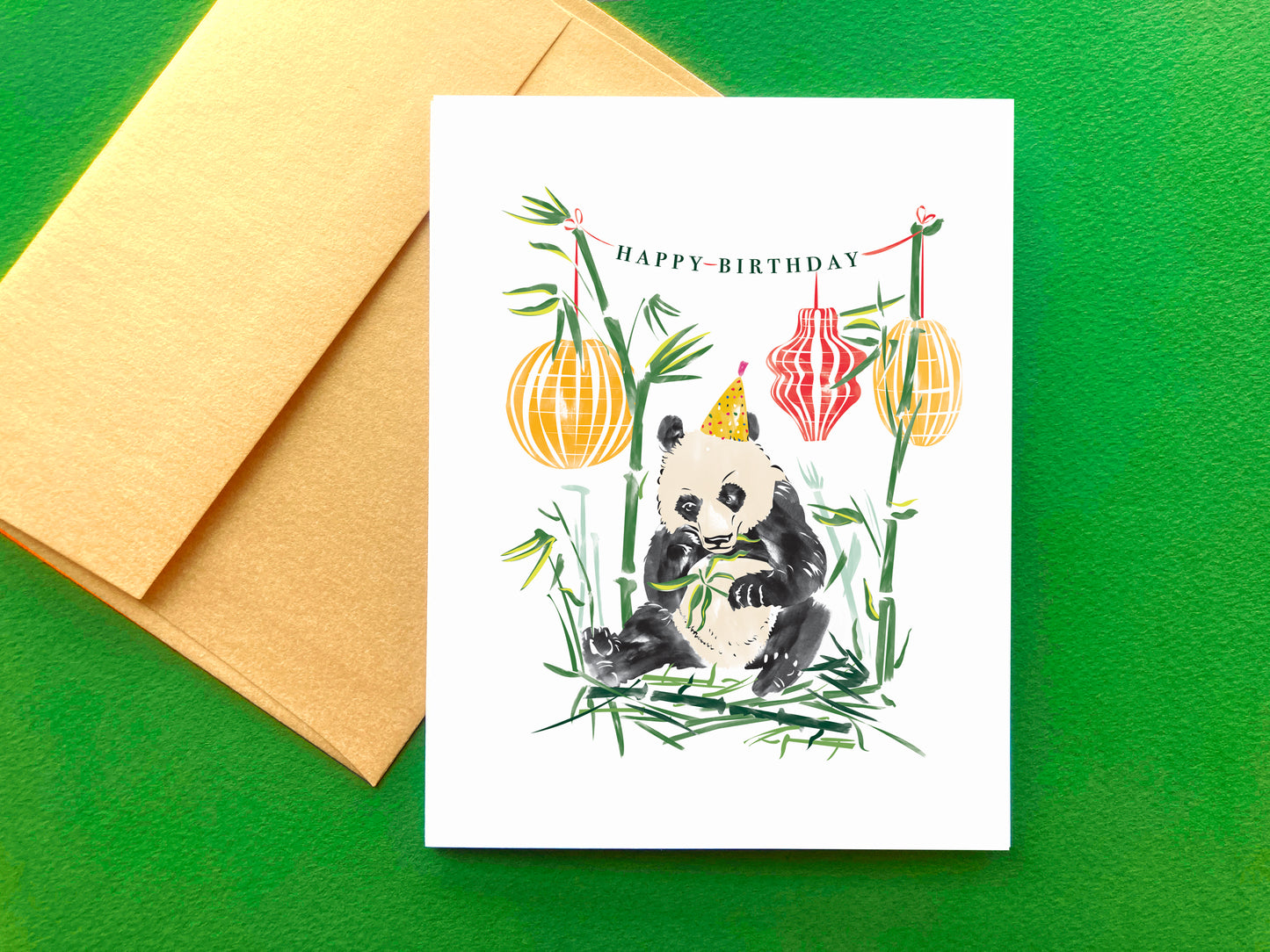 Panda Birthday Party Card
