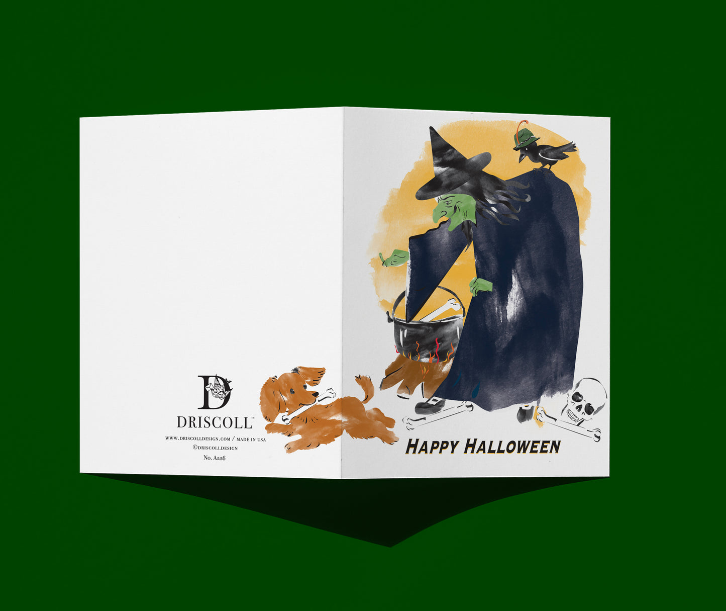 Green Witch Halloween Card
