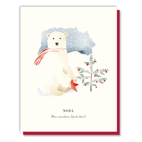 Noel Polar Bear Christmas Card