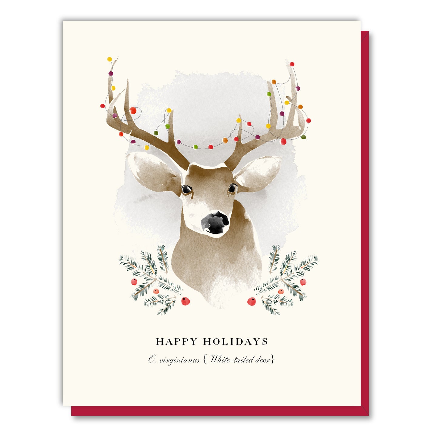 Happy Holidays Deer Card