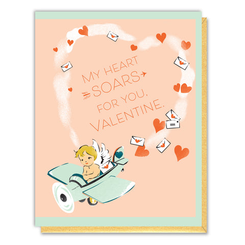 Soaring Cupid Valentine Card
