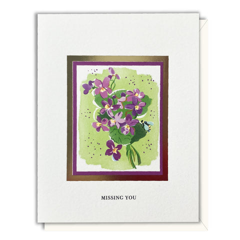 Missing You Violets - Foil Card