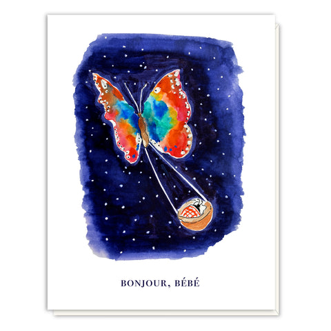 Bonjour Bébé Butterfly Card