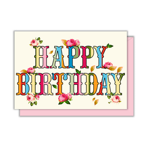 Happy Birthday Roses Enclosure Card