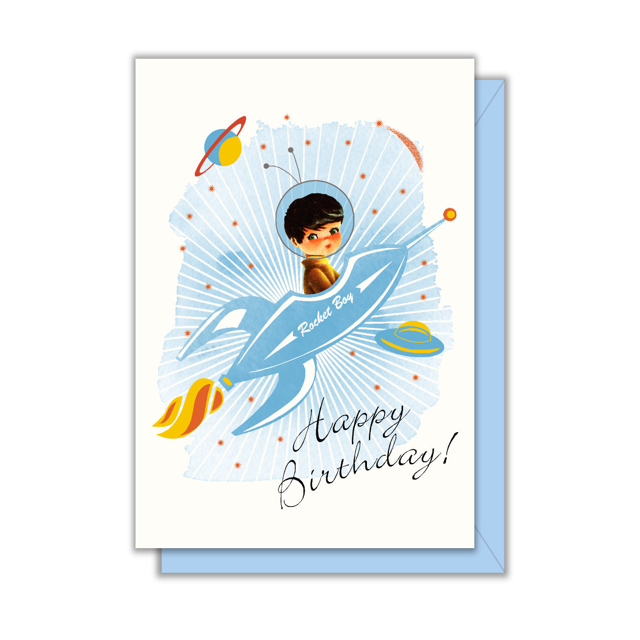 Rocket Boy Birthday Enclosure Card