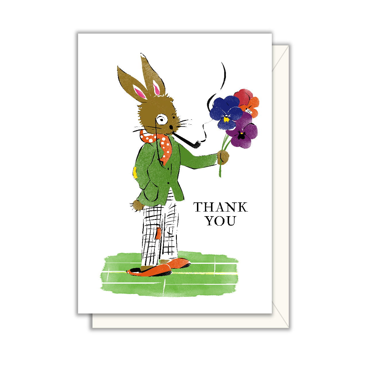 Gentleman Rabbit Thank You Enclosure Card