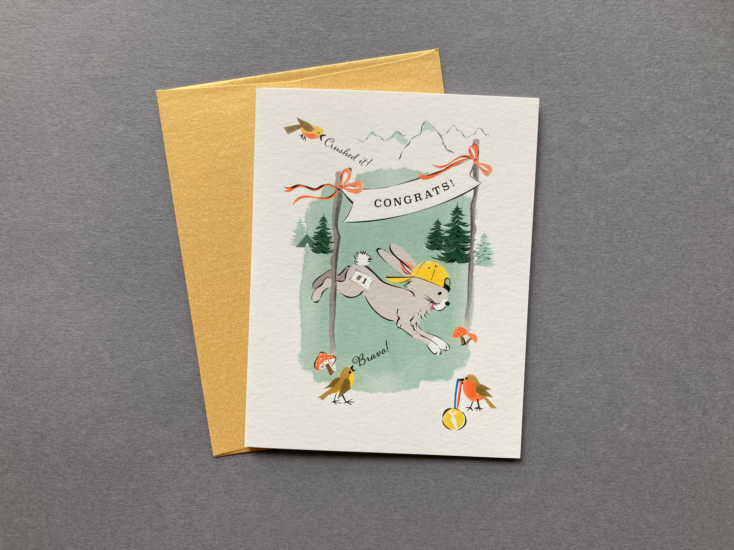 Rabbit Racer Congrats Card