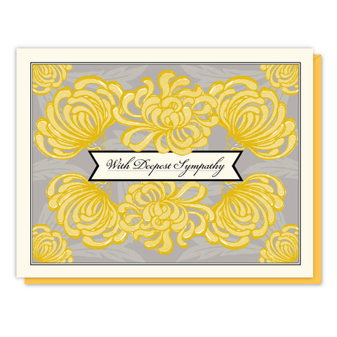 Chrysanthemums Sympathy Card