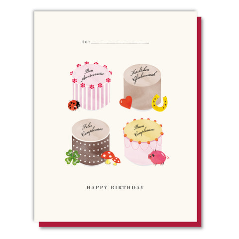 International Birthday Cakes Card