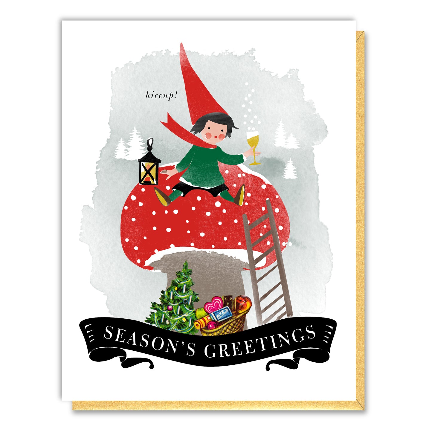 Tipsy Christmas Elf Card