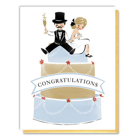 Newlyweds on Cake Card