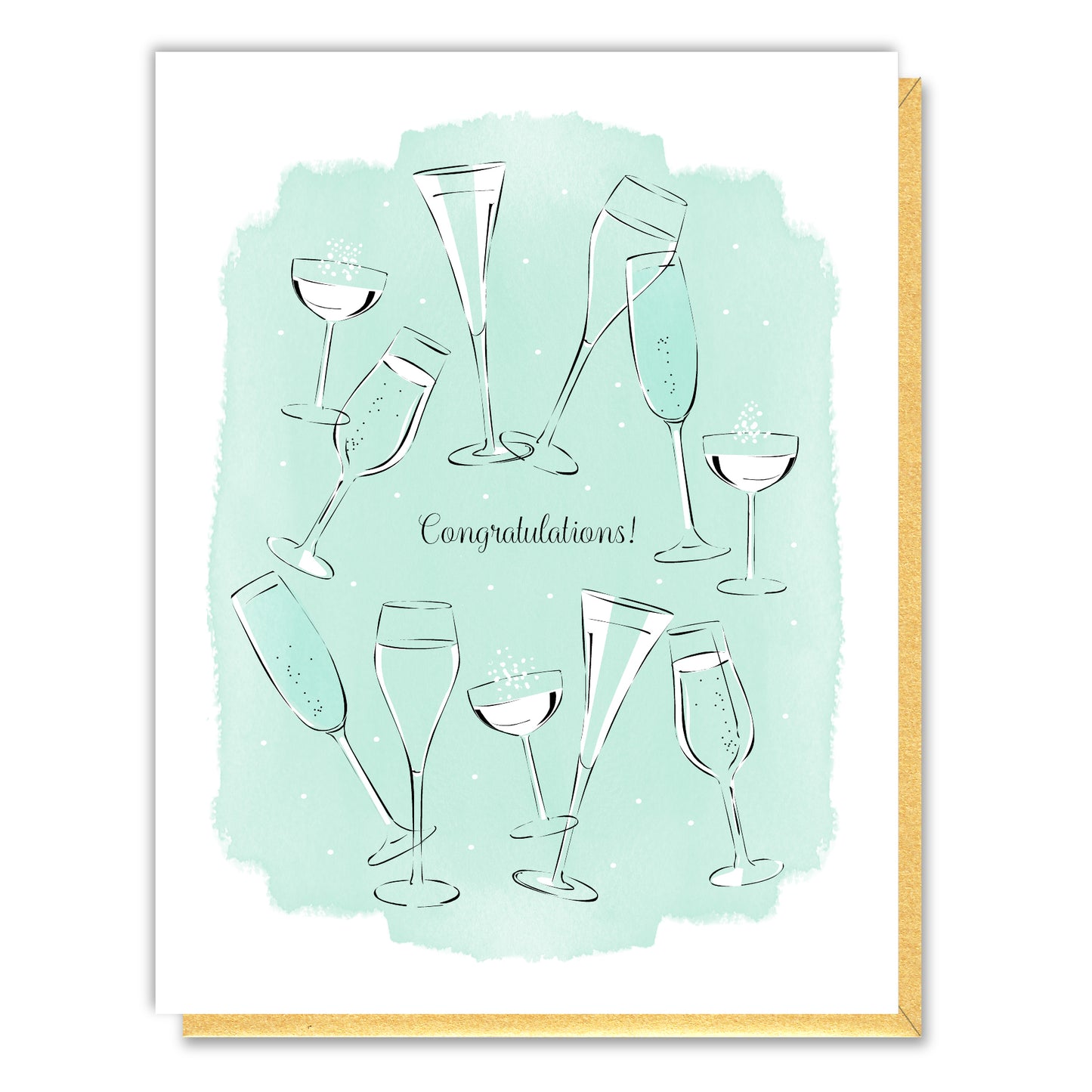 Congratulations Glasses Wedding Card