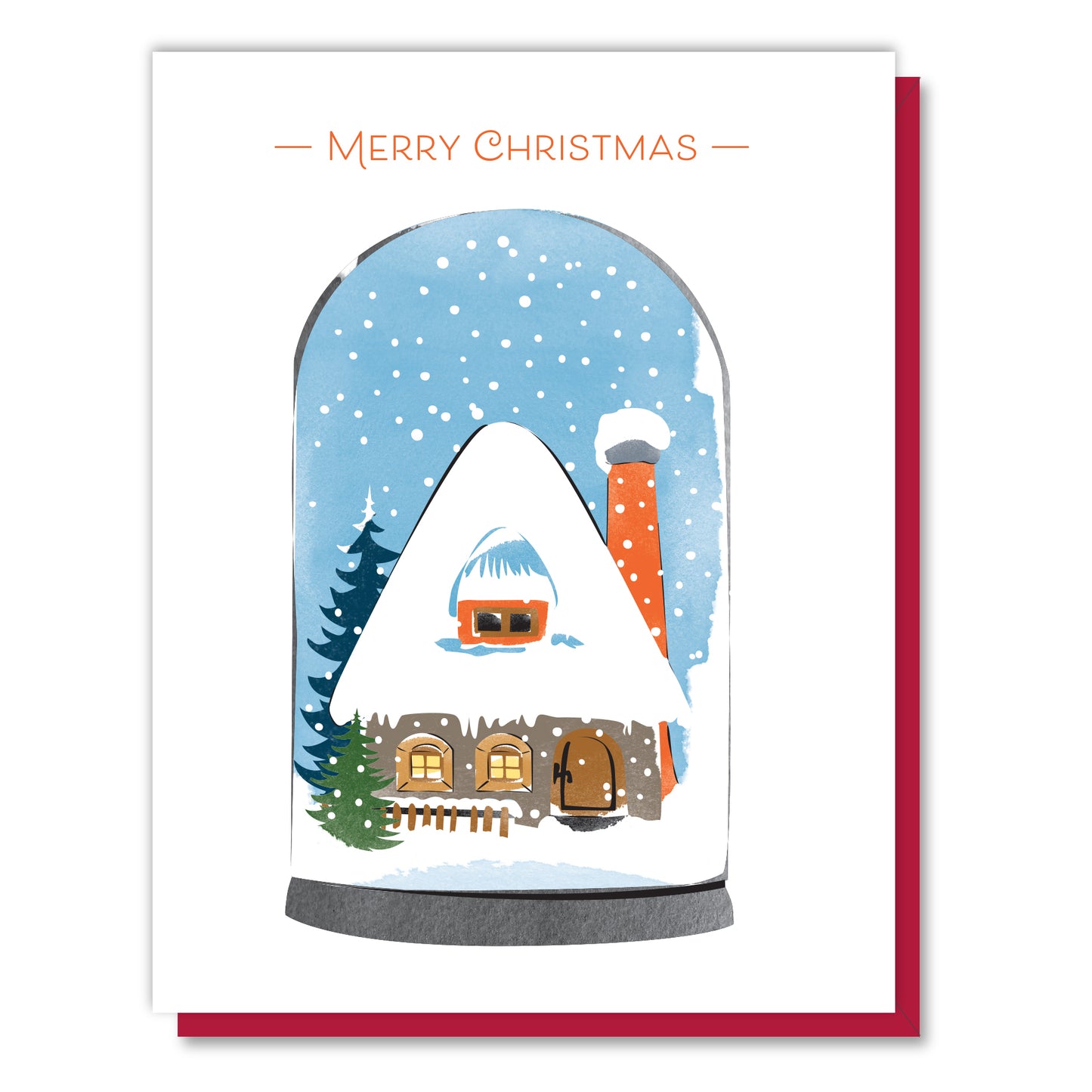 Snow Globe Cottage Christmas Card