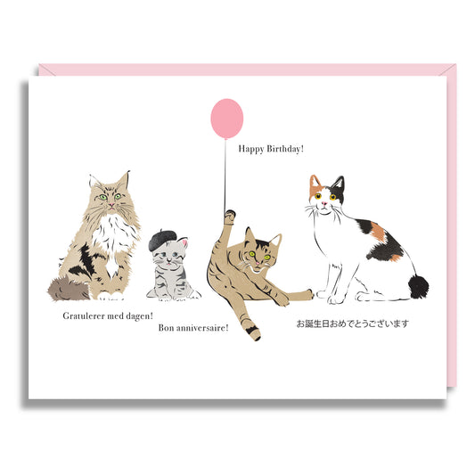Cats of the World Birthday Card