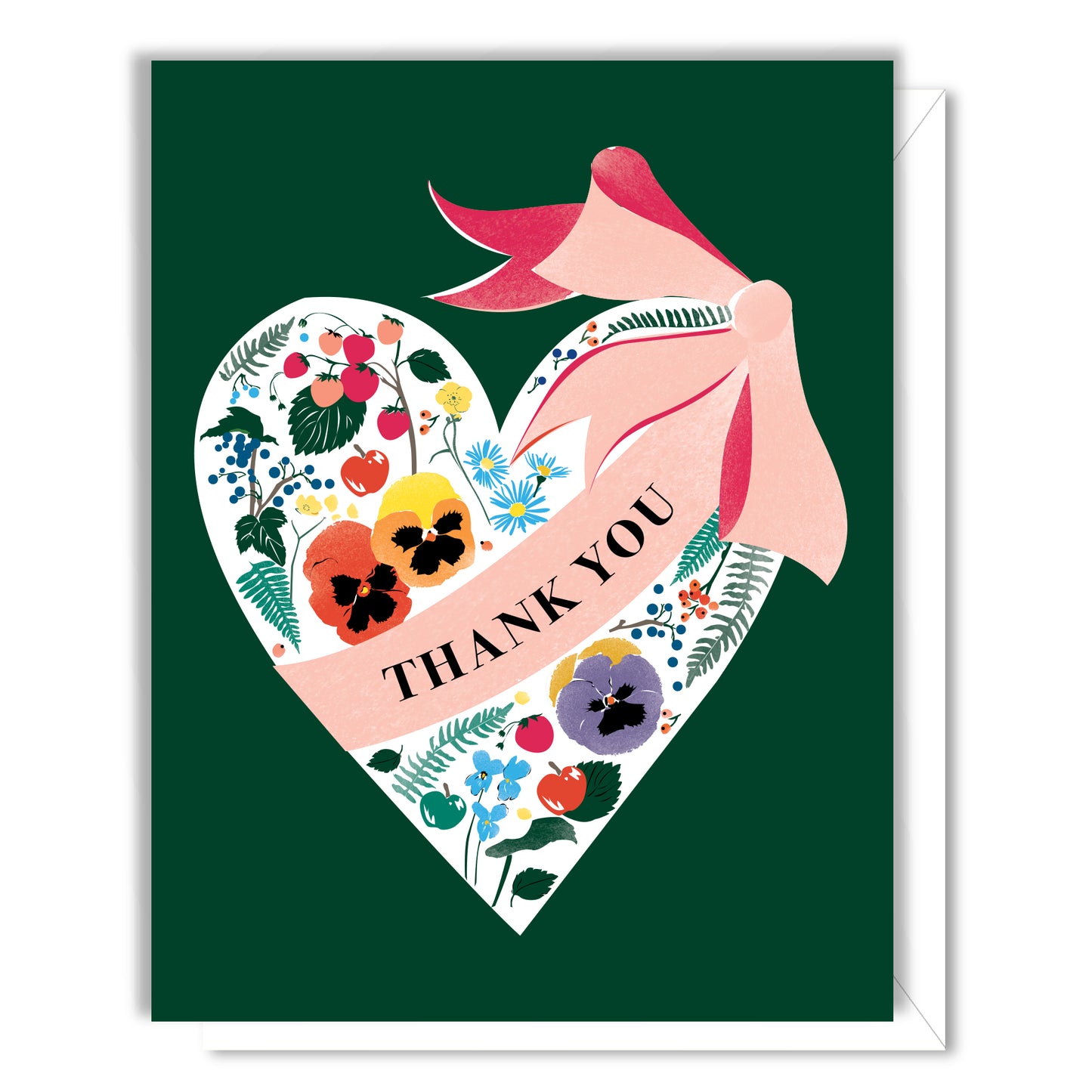 Thank You Floral Heart Card