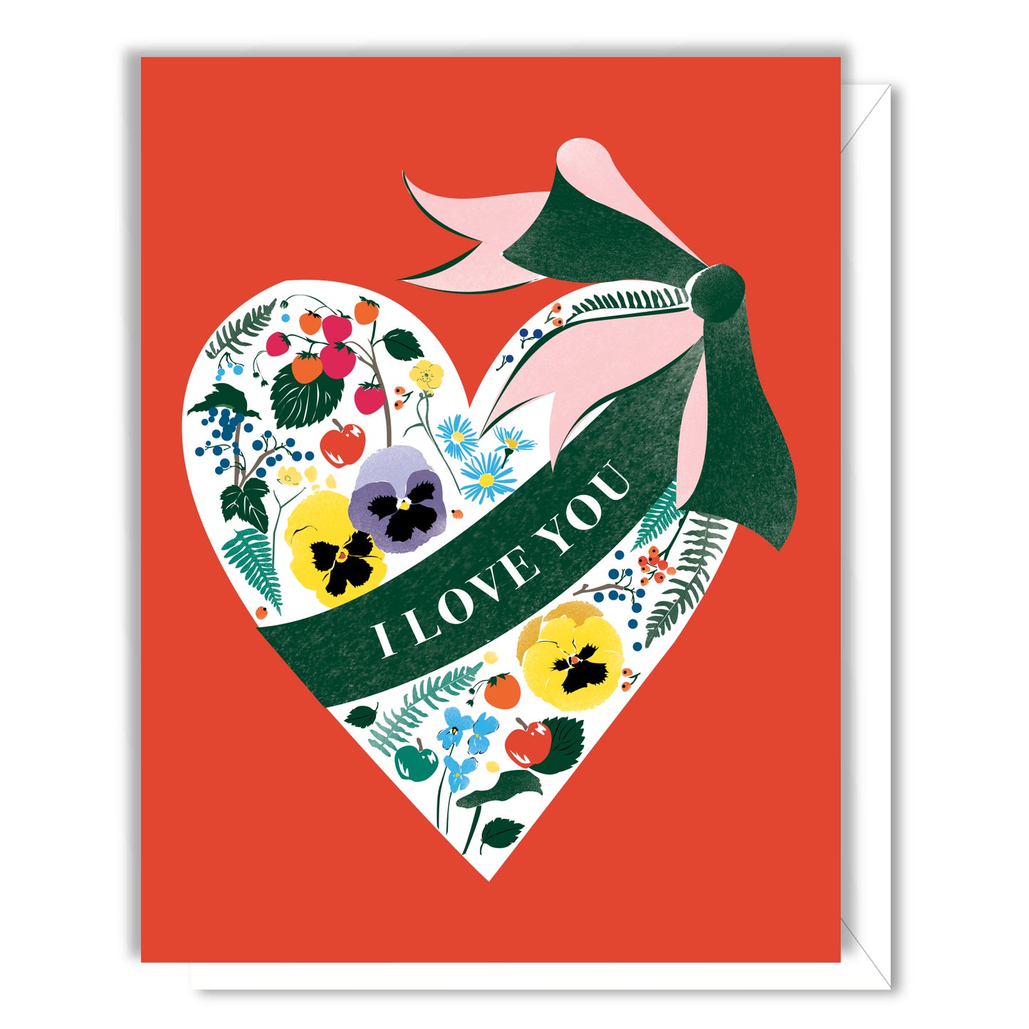 I Love You Floral Heart Card