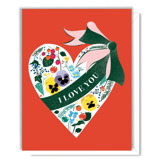 I Love You Floral Heart Card