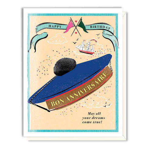 French Sailor Hat Birthday Card