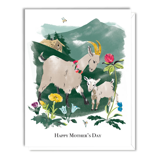 Goat and Kid Mother's Day Card