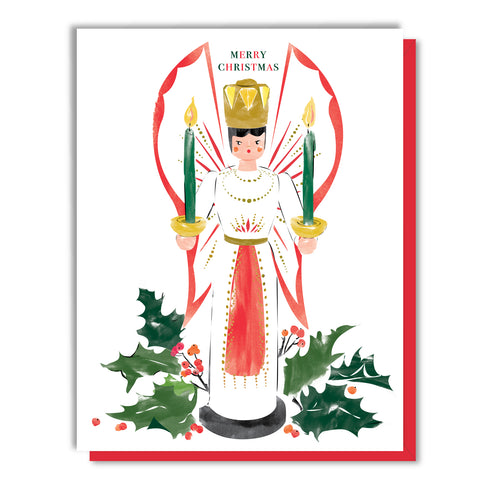 Christmas Candles Angel Card