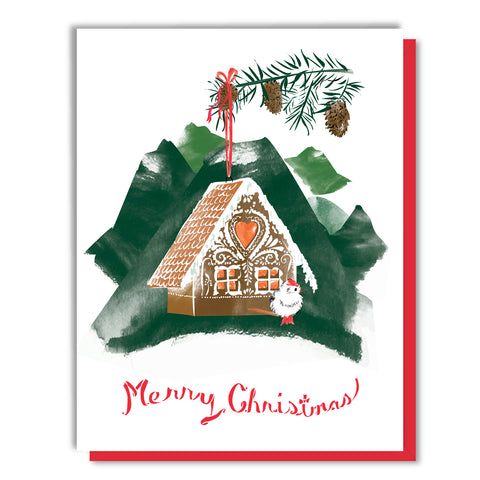 Gingerbread Birdhouse Christmas Card