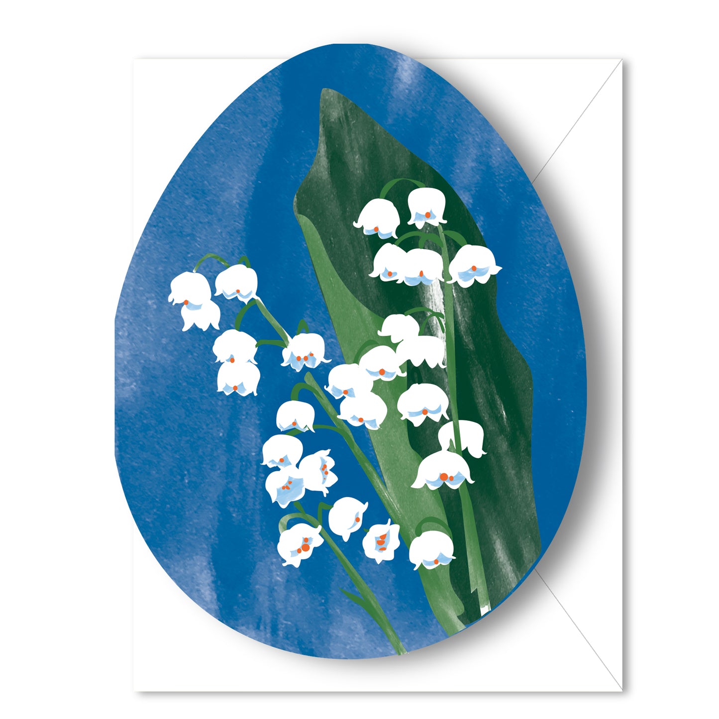Lily of the Valley Easter Egg - Die Cut Card