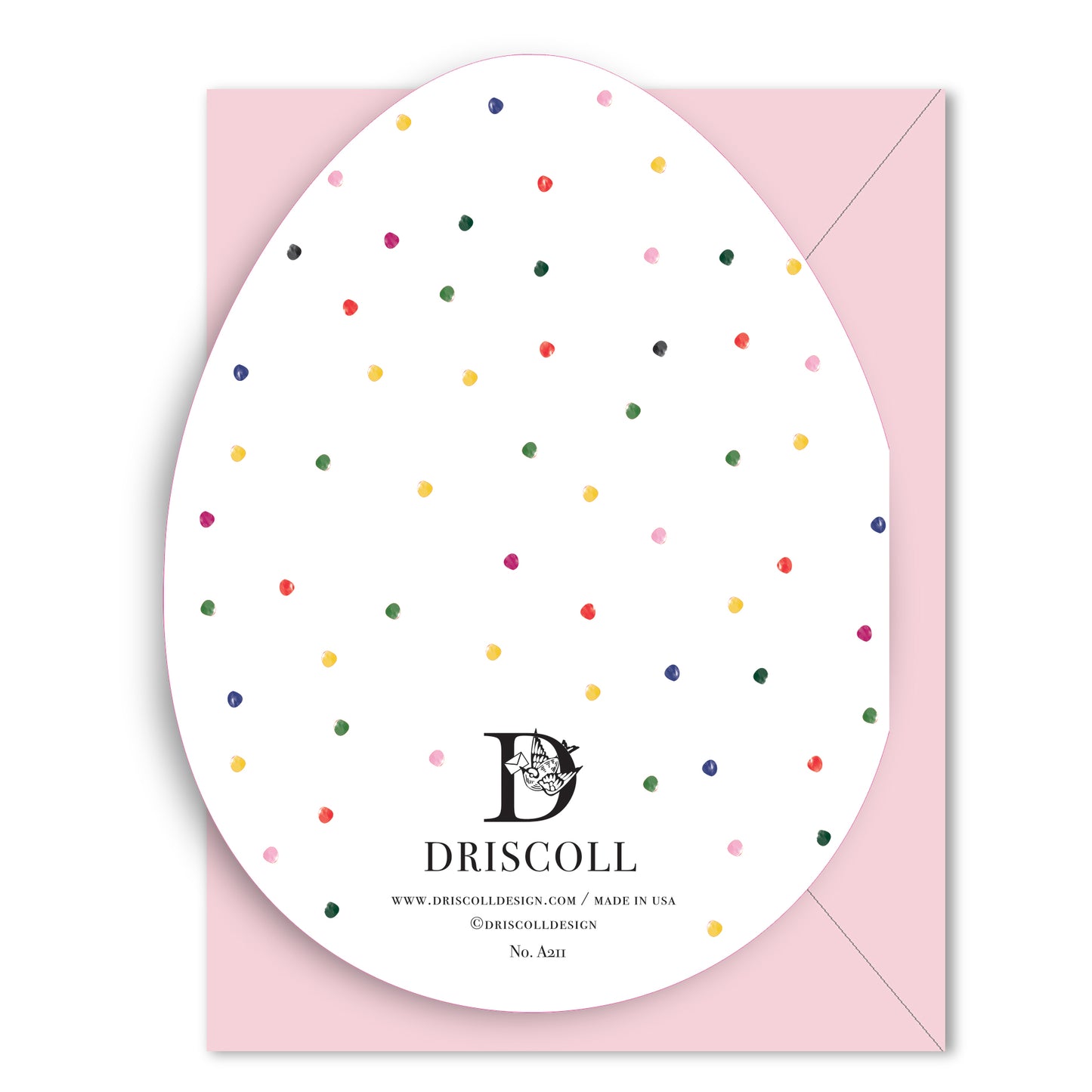Bunny in Polka Dots Easter Egg - Die Cut Card