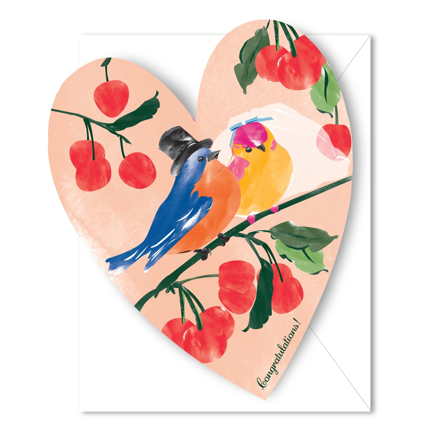 Birds of a Feather Wedding - Die Cut Card