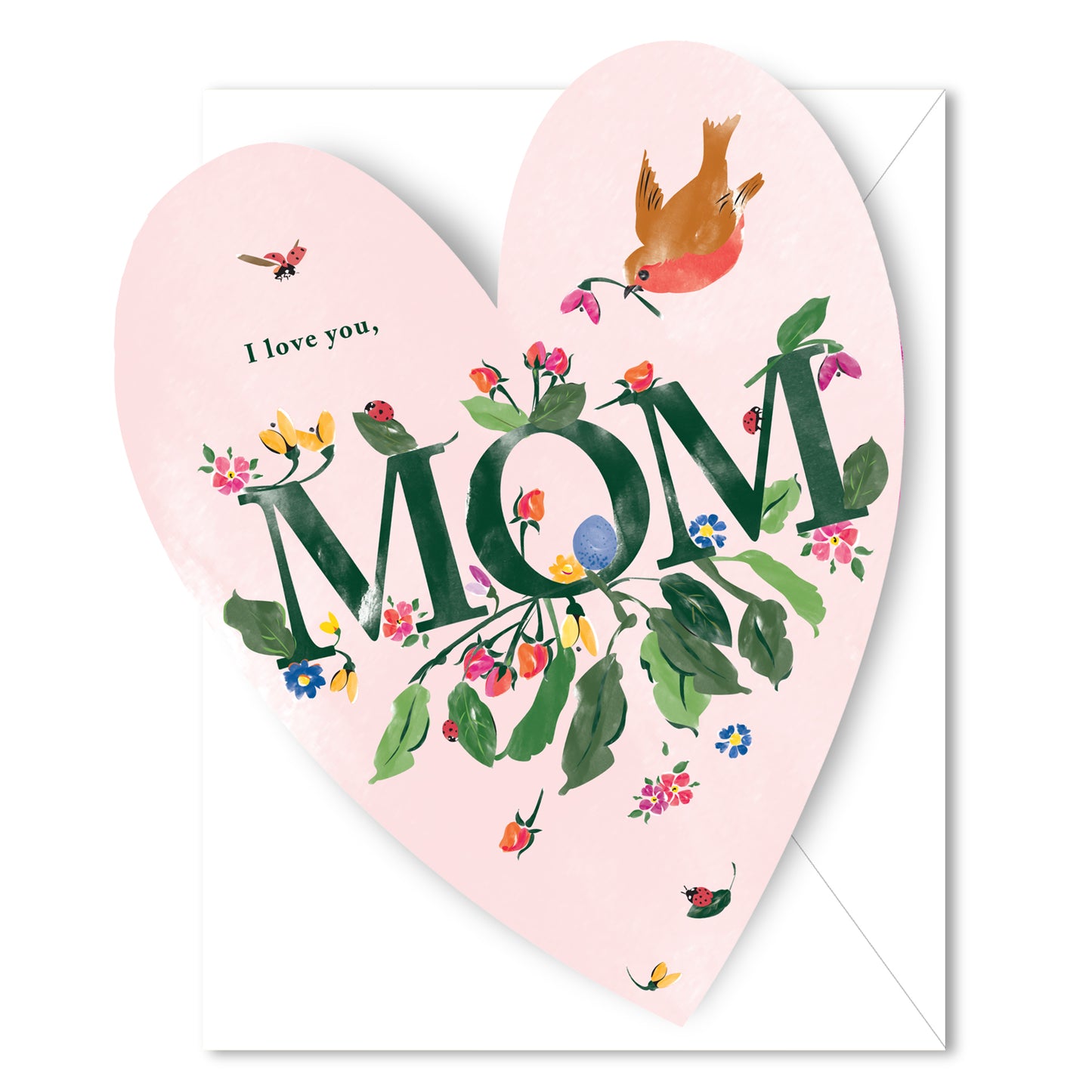 Mom Nest Heart - Die Cut Card