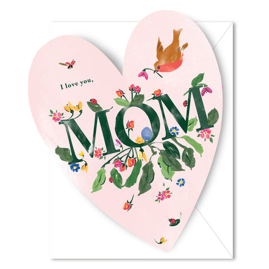 Mom Nest Heart - Die Cut Card