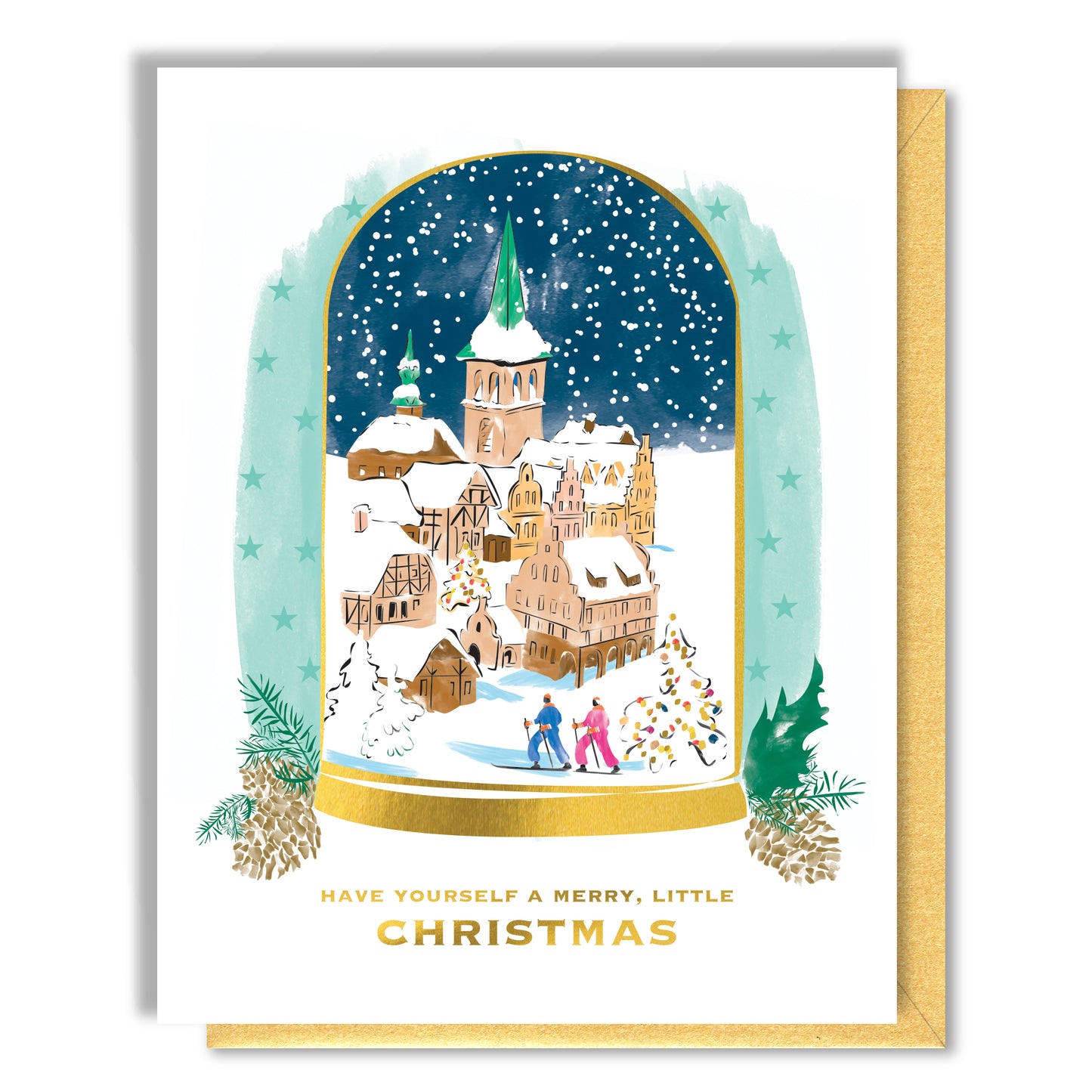 Christmas Town Snow Globe Card