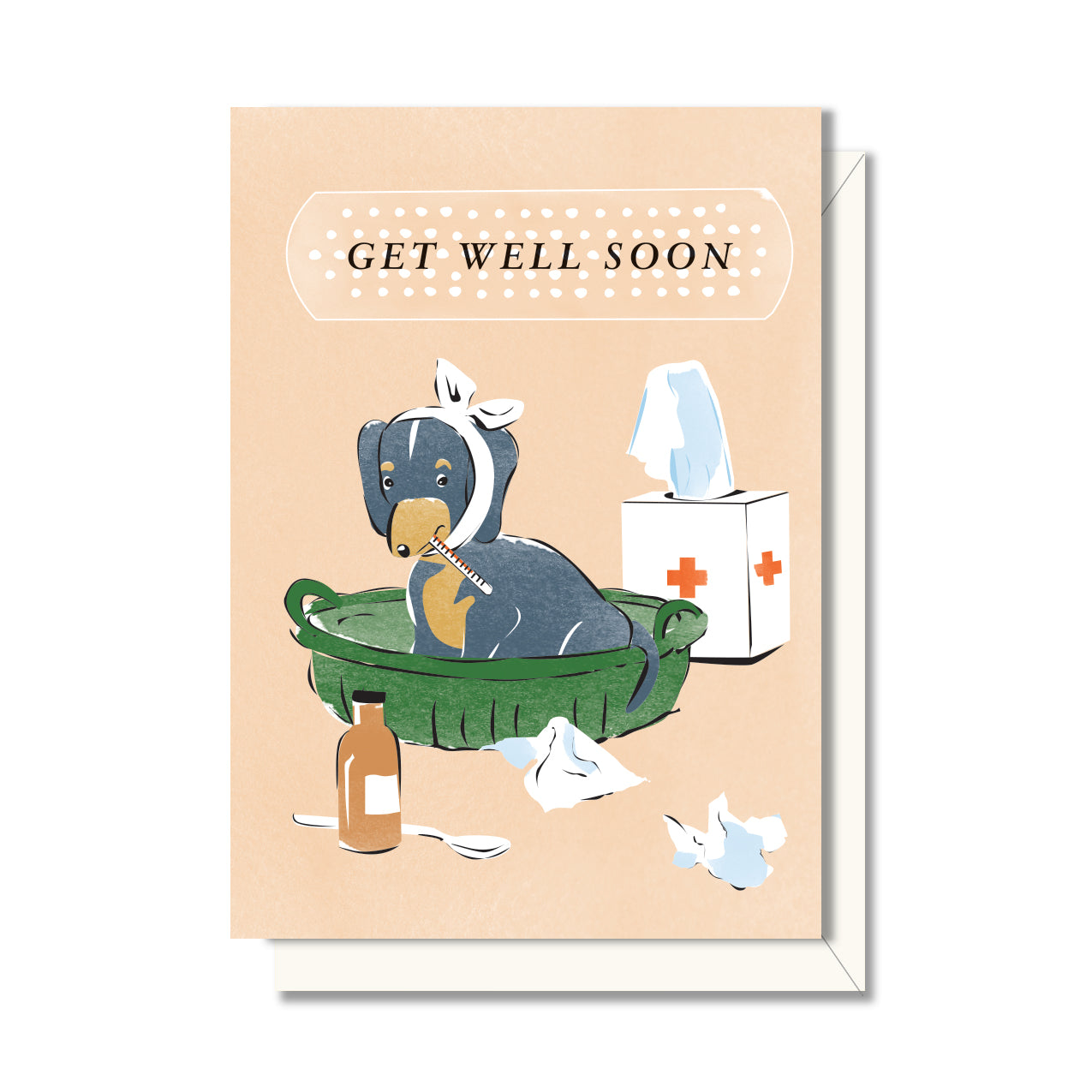 Sick as a Dog Get Well Enclosure Card